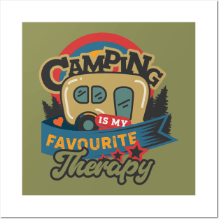 Camping is my therapy Posters and Art